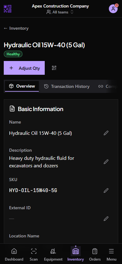 Mobile inventory map and directions